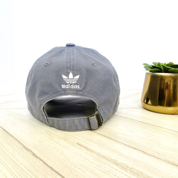 NEW! Adidas Originals Relaxed Strap Back Trefoil Logo Dad Hat Gray - Picture 5 of 6